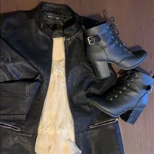 Black Female Leather Jacket